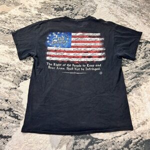 Vintage Y2K 2nd Amendment T Shirt Mens Large Black Grunge Graphic Crew Neck